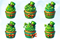 St Patrick's Day Cupcake Clipart Bundle - CraftNest - Digital Crafting and Art