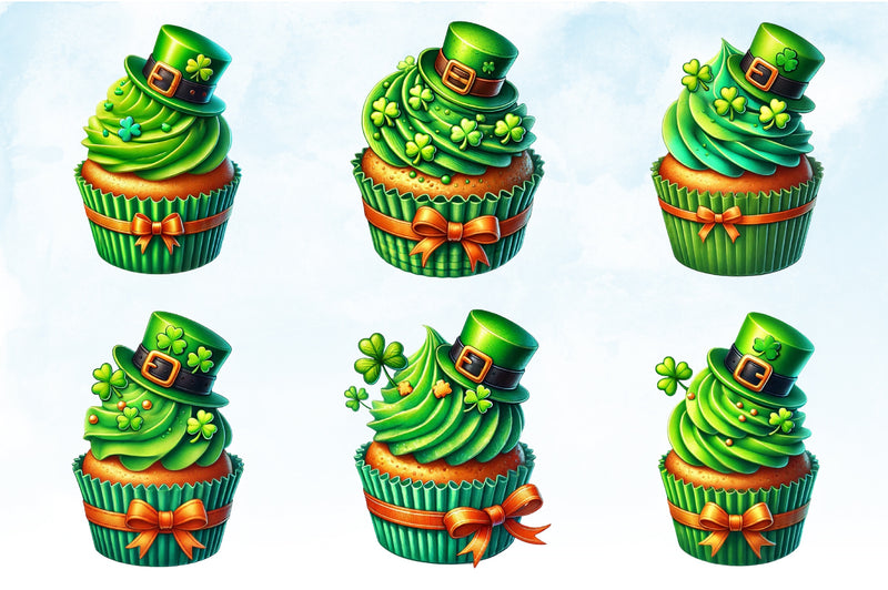 St Patrick's Day Cupcake Clipart Bundle - CraftNest - Digital Crafting and Art