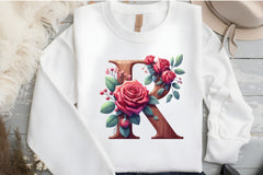 Wood Alphabet Rose Clipart Bundle 1 - CraftNest - Digital Crafting and Art