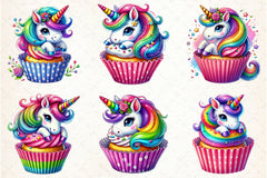 Unicorn Cupcake Clipart Bundle - CraftNest - Digital Crafting and Art