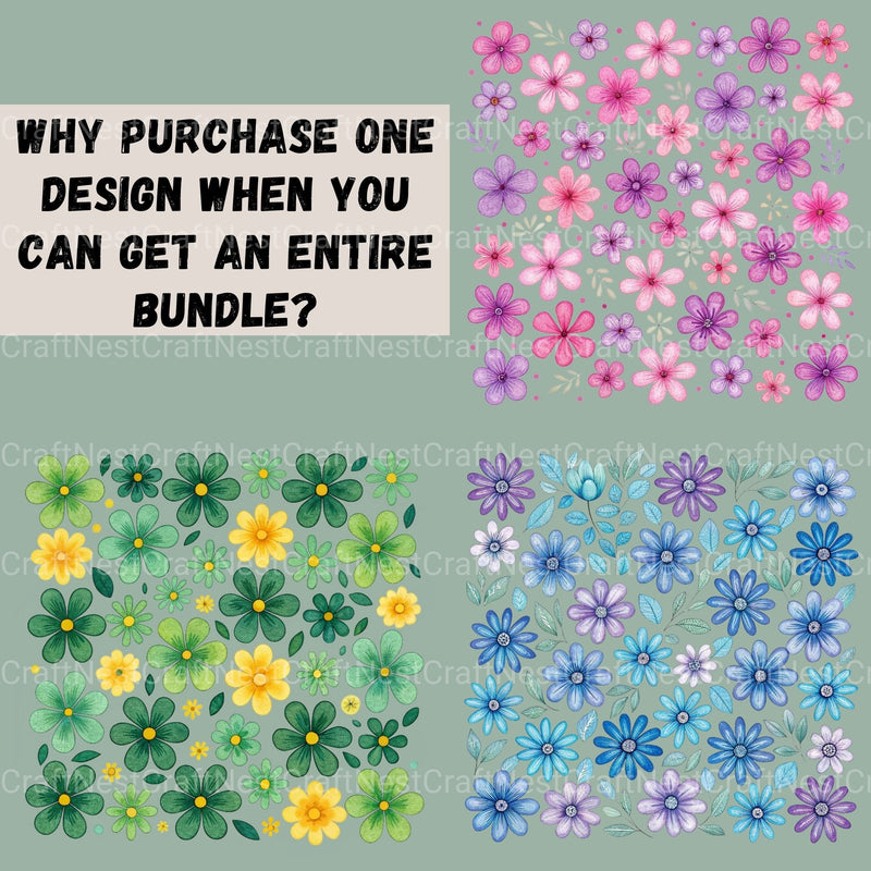 Hippie Flowers Clipart Bundle - CraftNest - Digital Crafting and Art