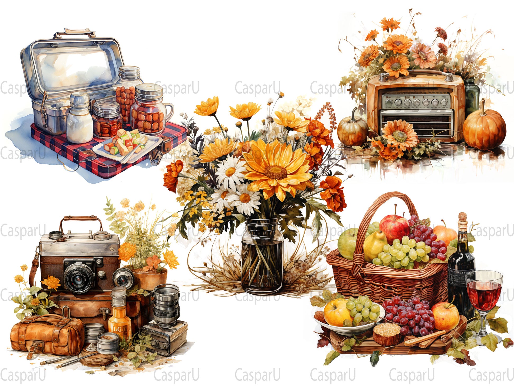 Autumn Picnics Clipart - CraftNest