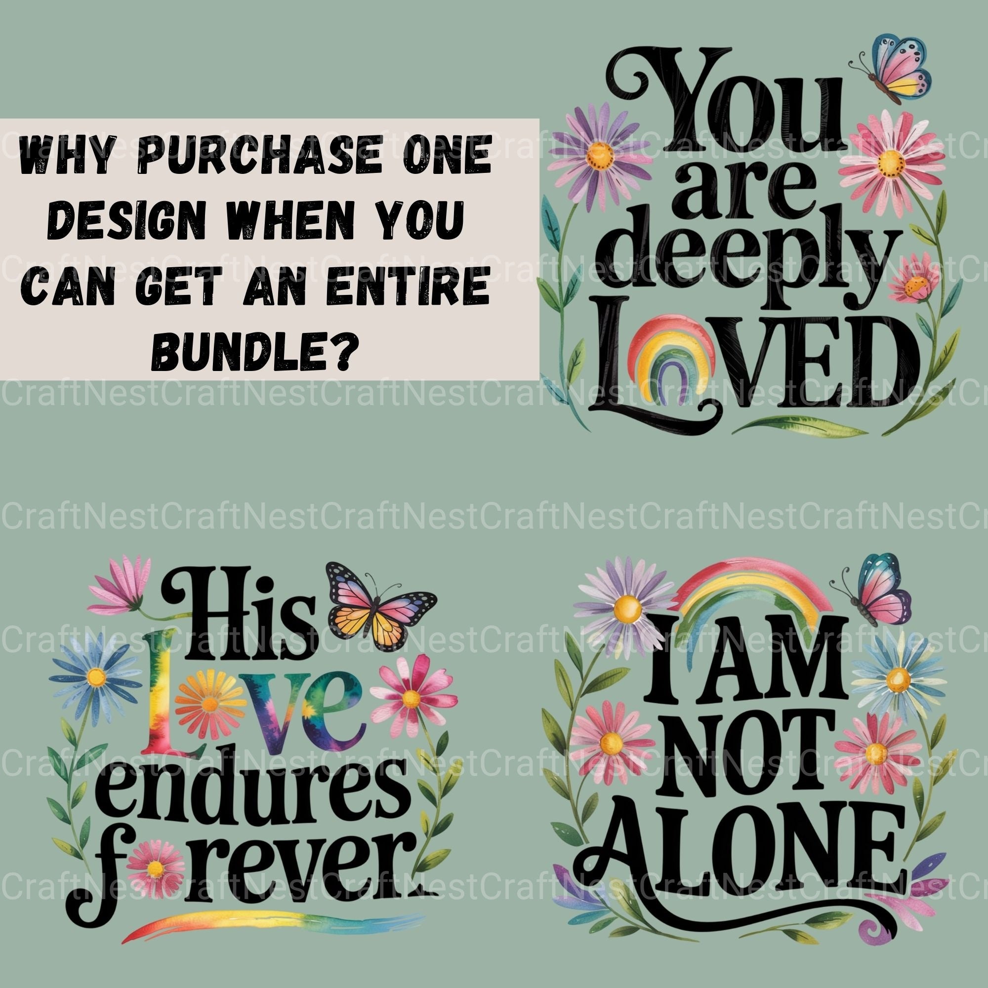 Bible Quotes Daisies Clipart Bundle - CraftNest - Digital Crafting and Art