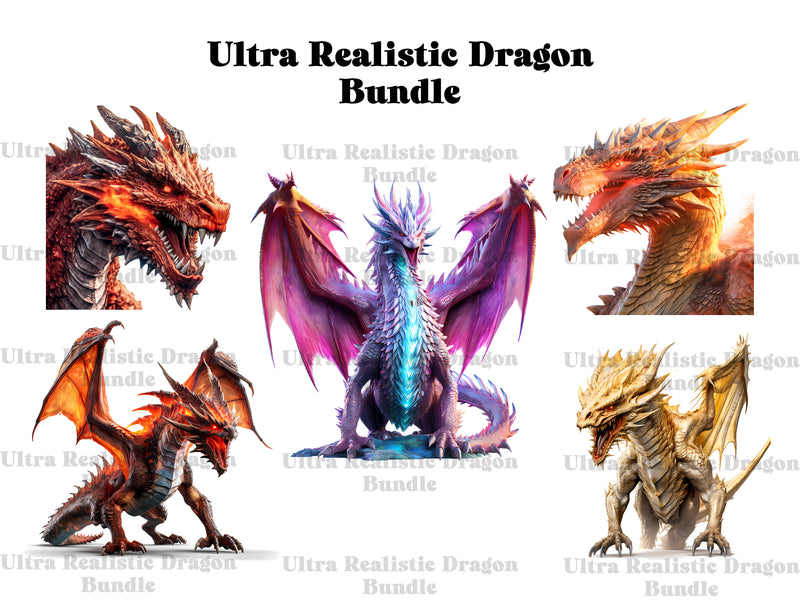 Ultra-Realistic Dragon Clipart - CraftNest