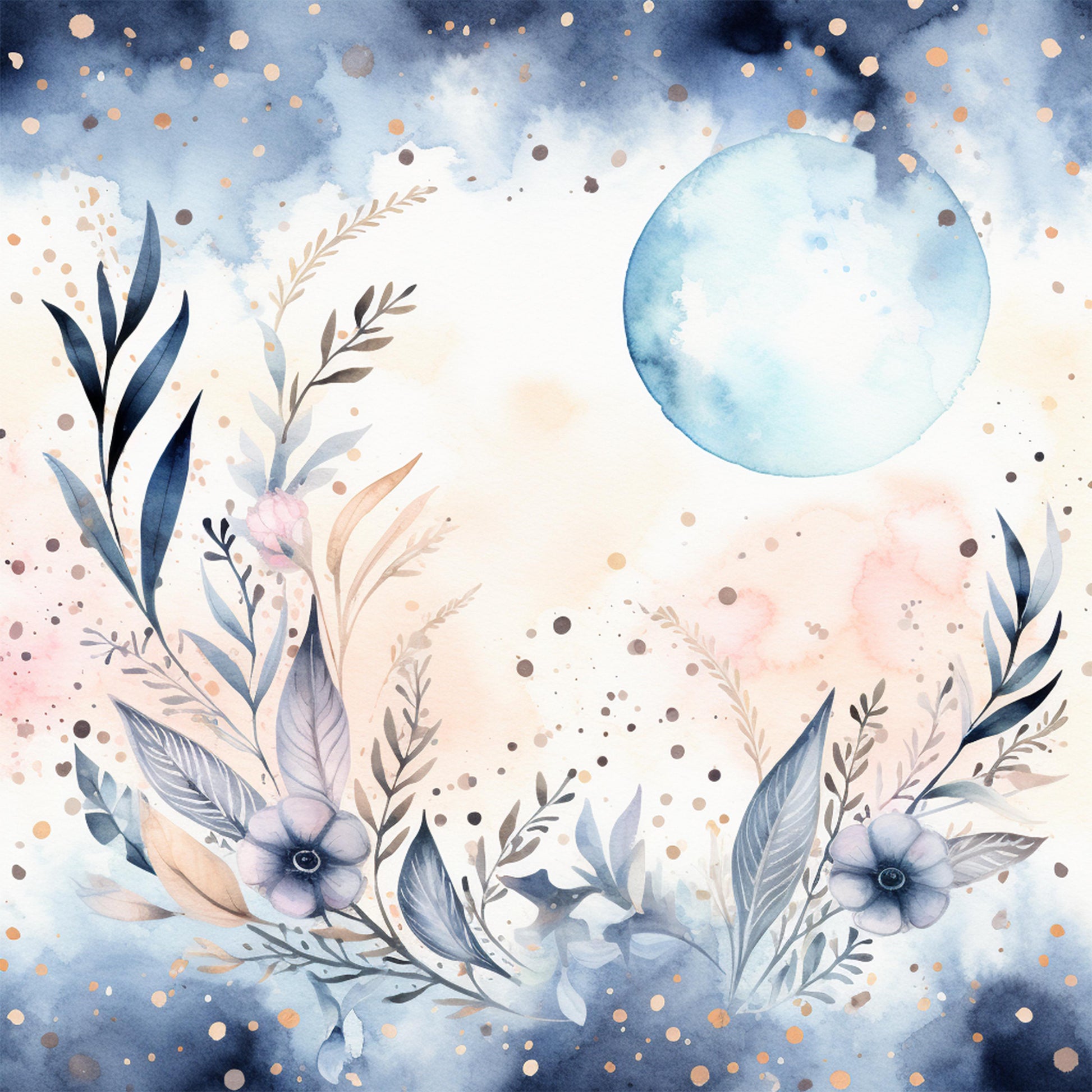 Moon Boho Seamless Digital Paper - CraftNest - Digital Crafting and Art