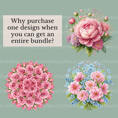 Pink Coquette Flowers Clipart Bundle - CraftNest - Digital Crafting and Art