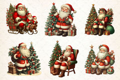 Vintage Christmas Santa Clipart Bundle 4 - CraftNest - Digital Crafting and Art