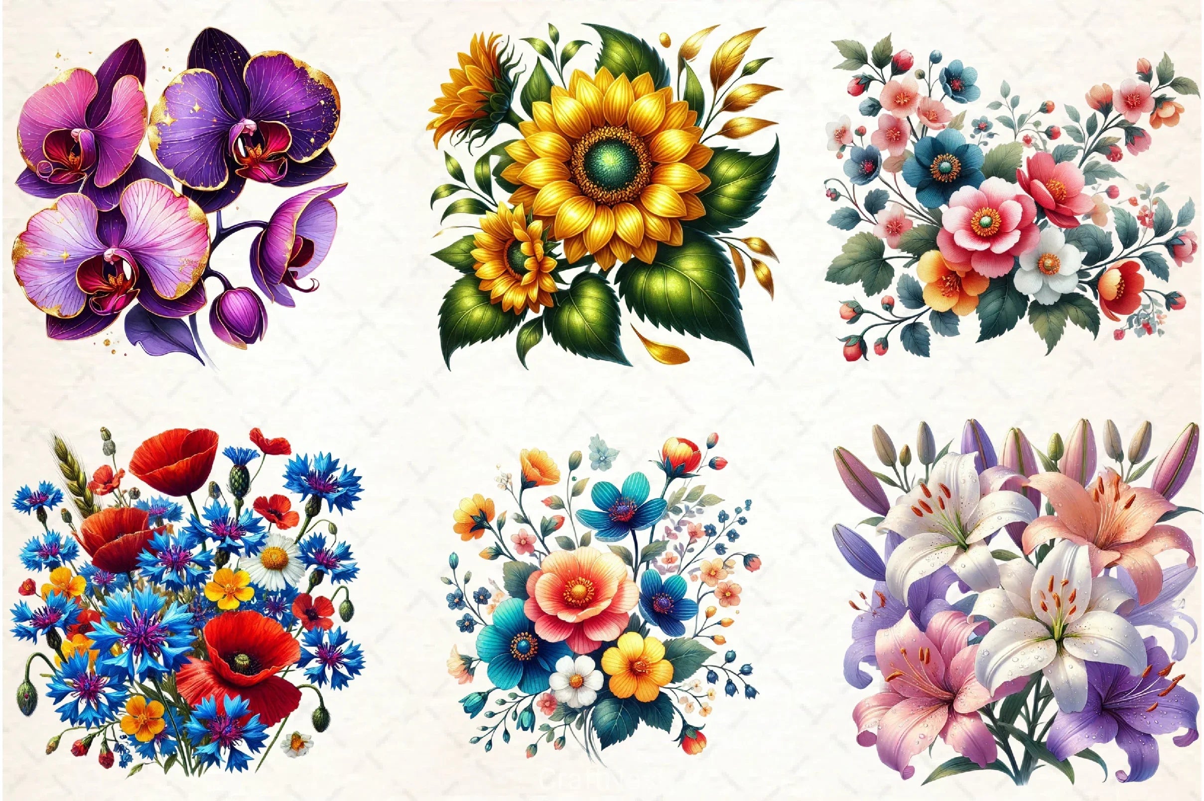 Spring Flower Clipart Bundle 2 - CraftNest - Digital Crafting and Art