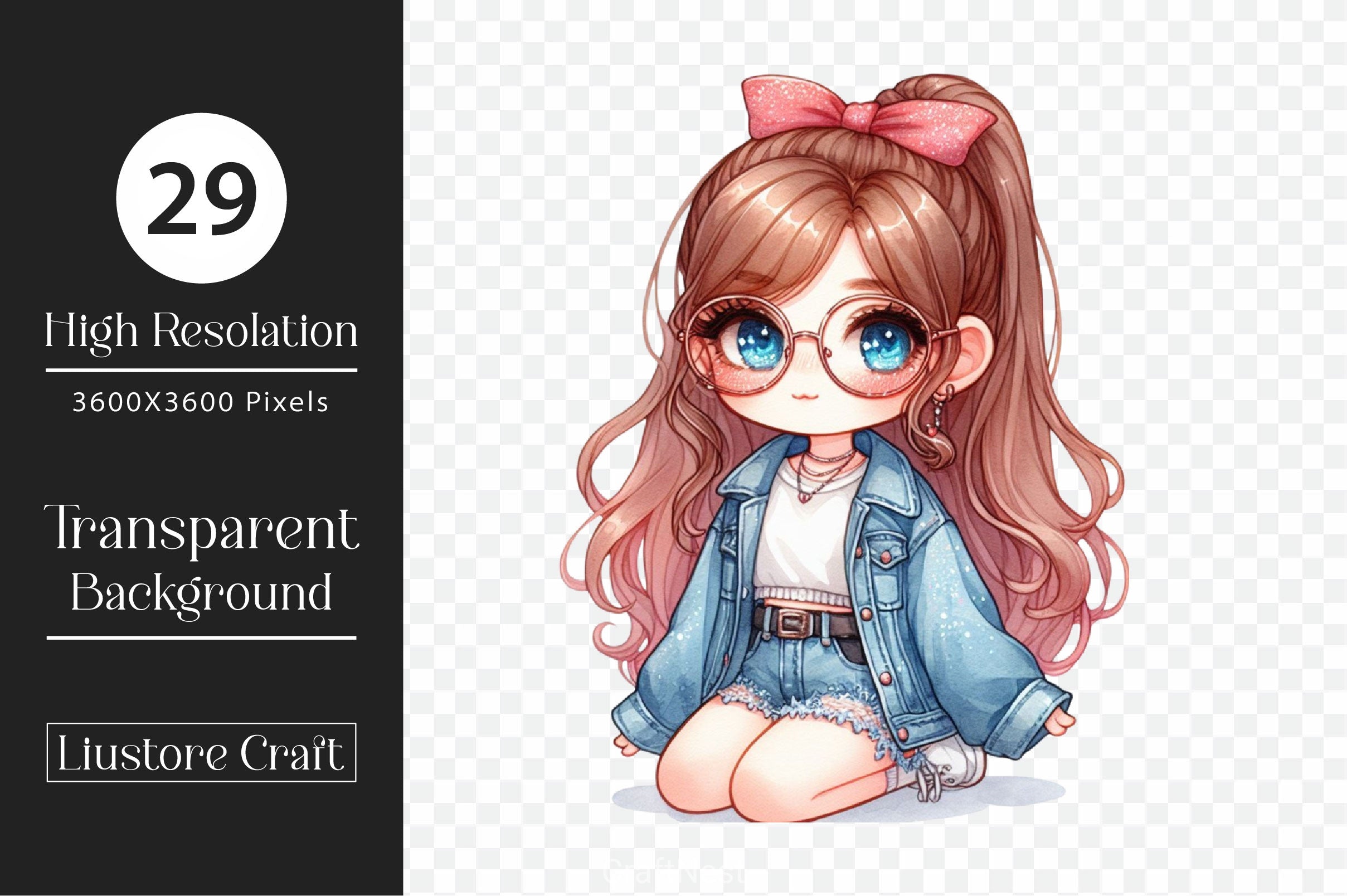 Denim Girl Clipart Bundle - CraftNest - Digital Crafting and Art