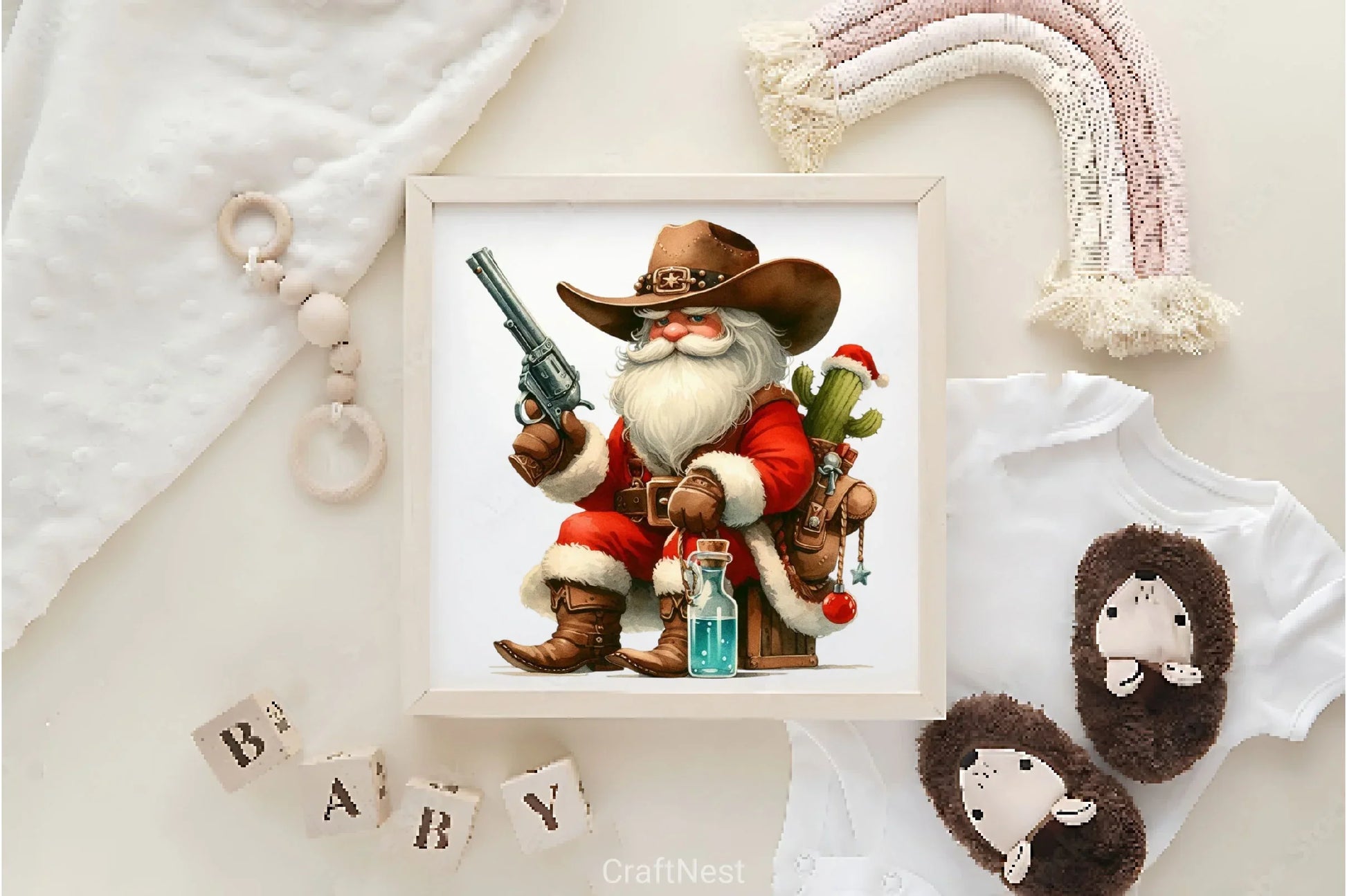 Vintage Christmas Cowboy Santa Clipart Bundle 2 - CraftNest - Digital Crafting and Art