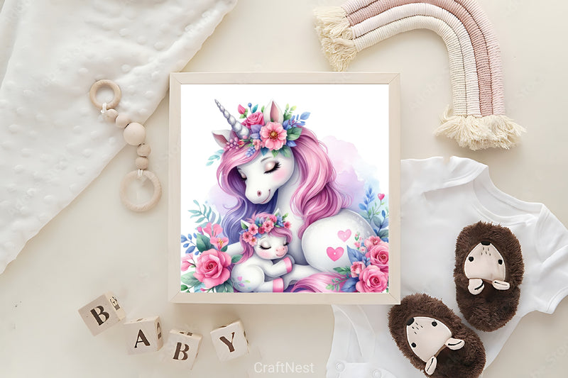 Mother's Day Unicorn Clipart Bundle - CraftNest - Digital Crafting and Art