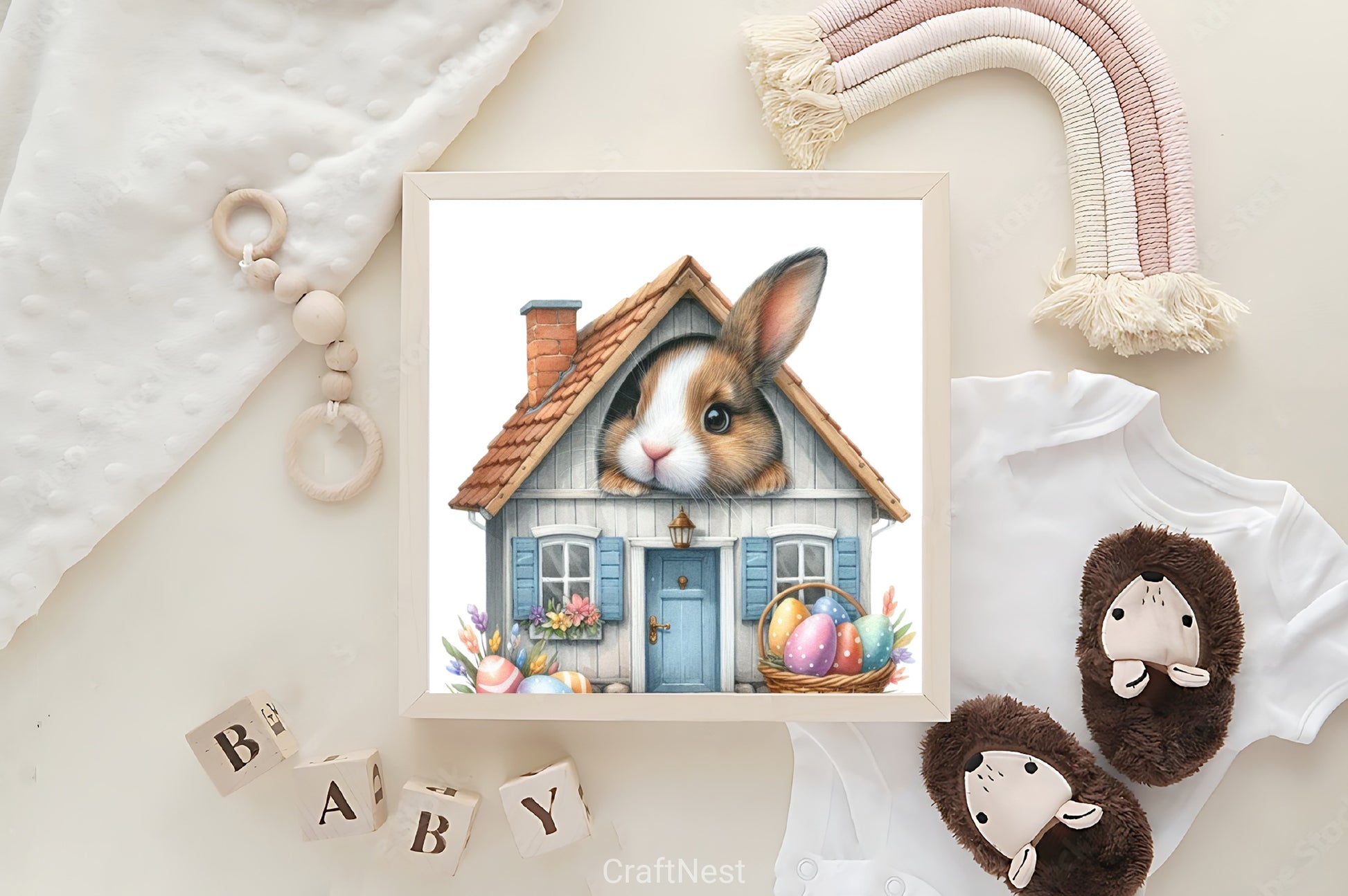 Easter Bunny Peeking Clipart Bundle 21 - CraftNest - Digital Crafting and Art