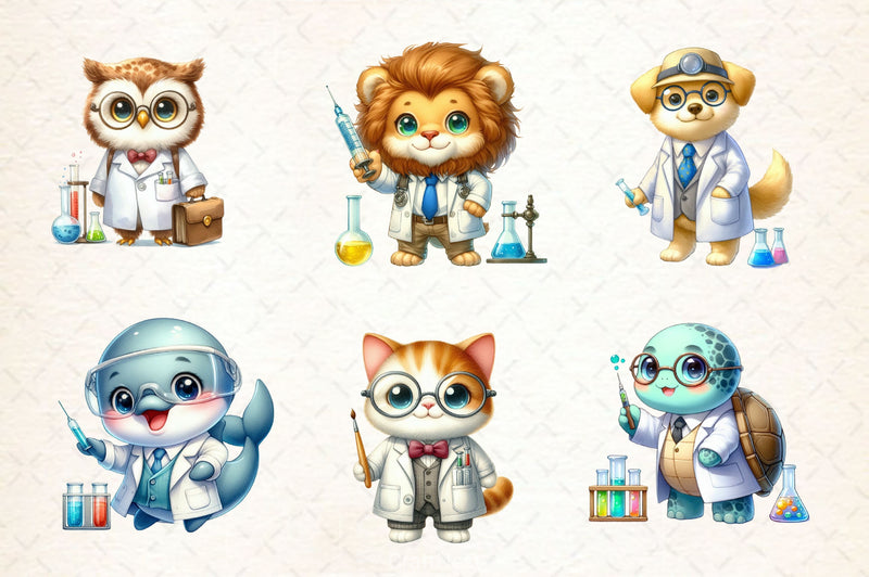 Nurse Animals Doctor Animals Clipart Bundle - CraftNest - Digital Crafting and Art