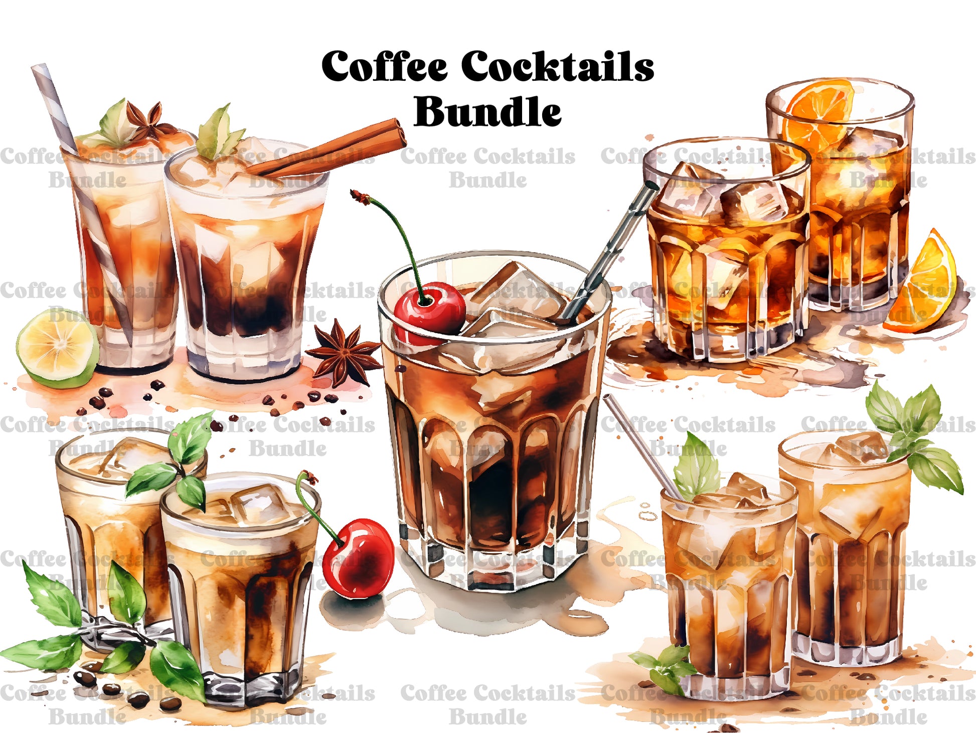 Coffee Cocktails Clipart - CraftNest