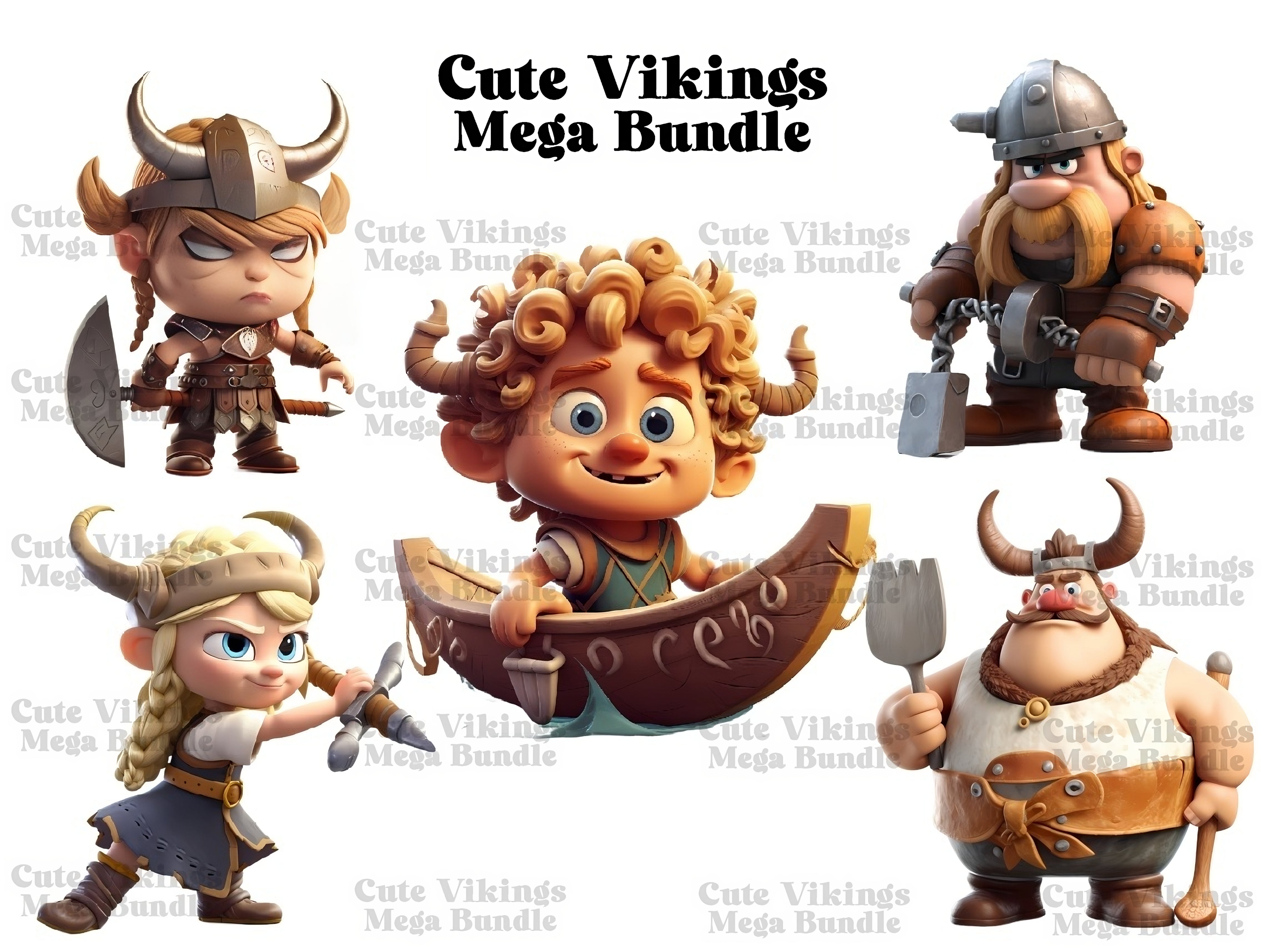 Cute Vikings Clipart - CraftNest