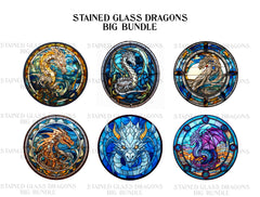 Stained Glass Dragons Clipart - CraftNest