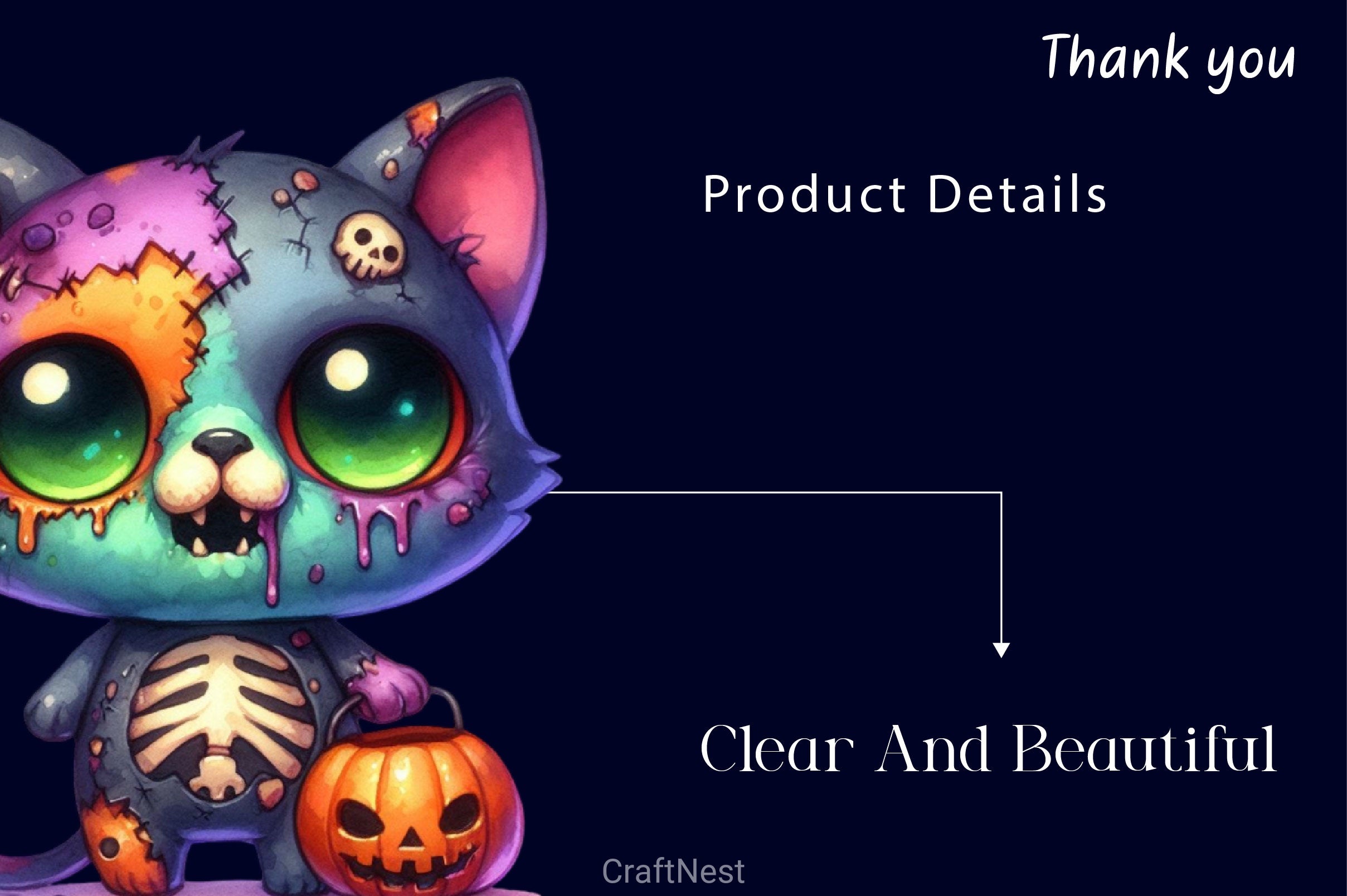 Cute Zombie Cat Clipart Bundle 2 - CraftNest - Digital Crafting and Art