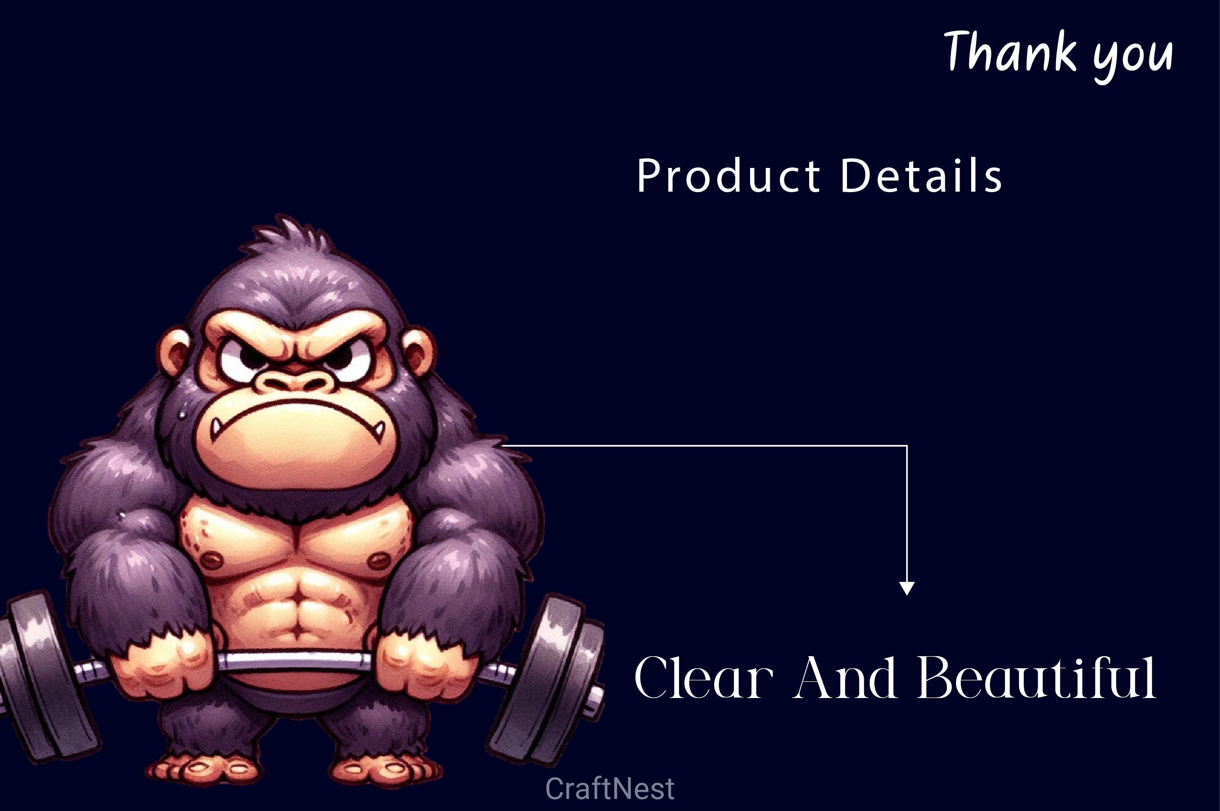 Heavy Weightlifting Gorilla Clipart Bundle 2 - CraftNest - Digital Crafting and Art