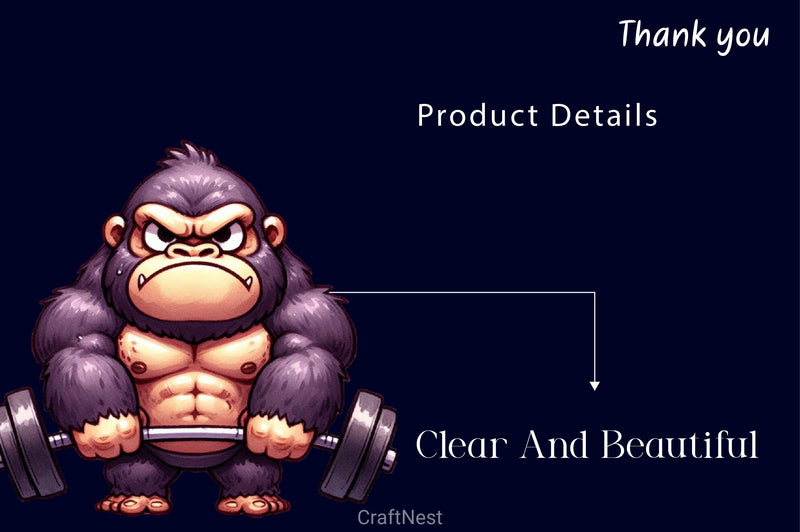 Heavy Weightlifting Gorilla Clipart Bundle 2 - CraftNest - Digital Crafting and Art