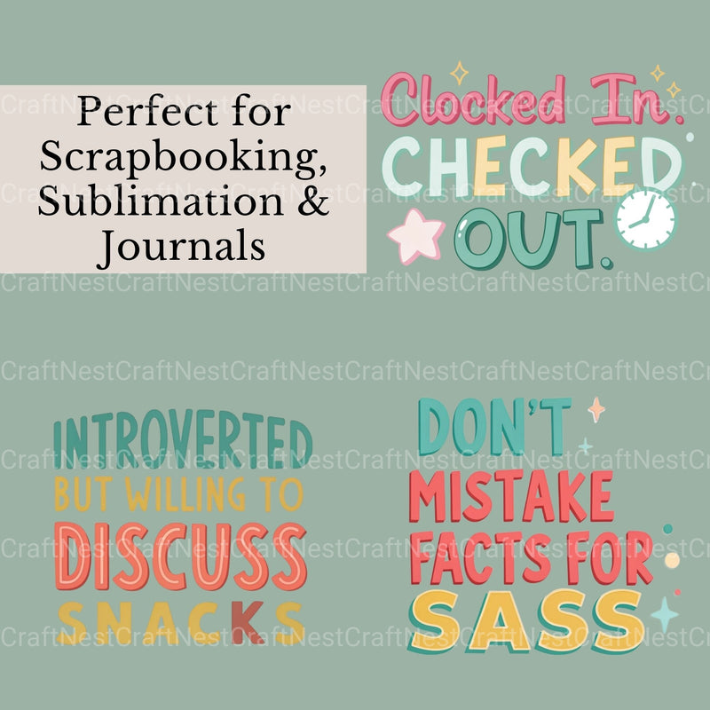 Funny Quotes Clipart Bundle - CraftNest - Digital Crafting and Art