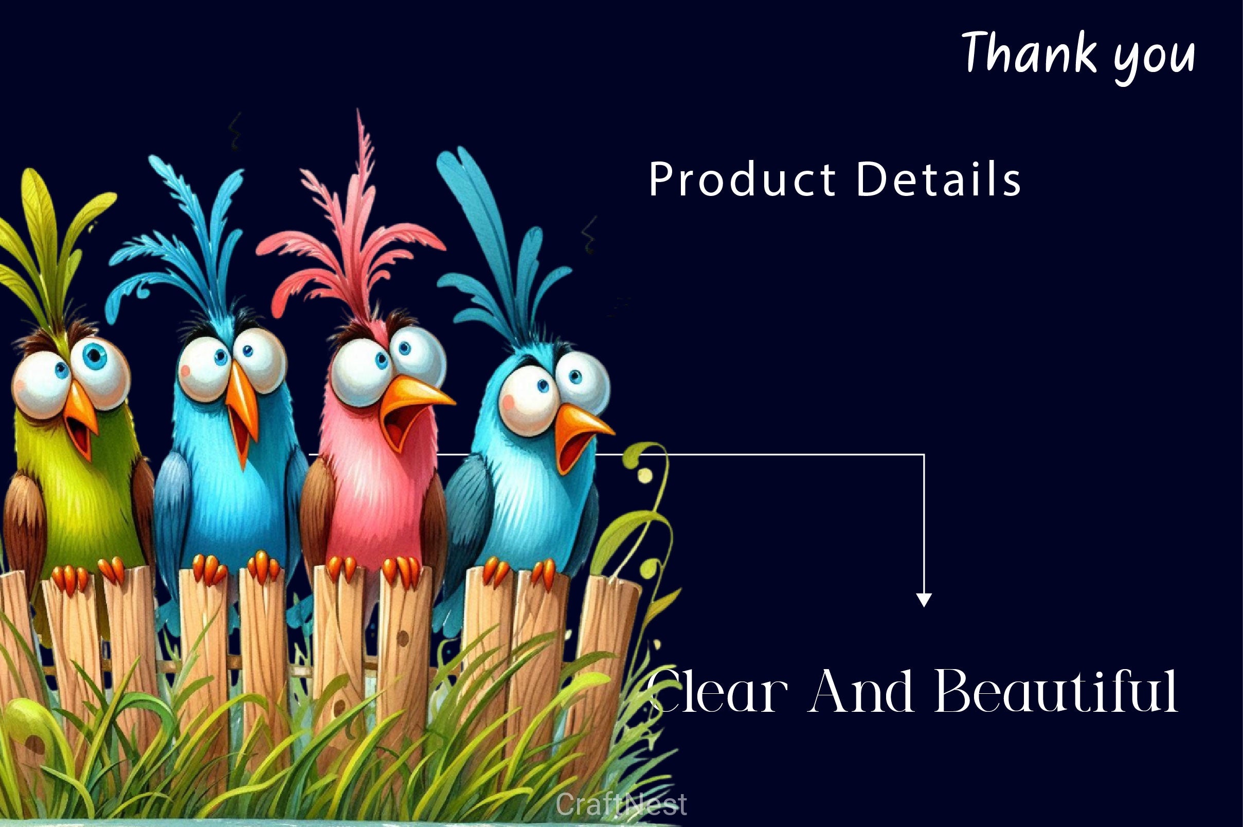 Funny Birds In Wooden Fence Clipart Bundle - CraftNest - Digital Crafting and Art