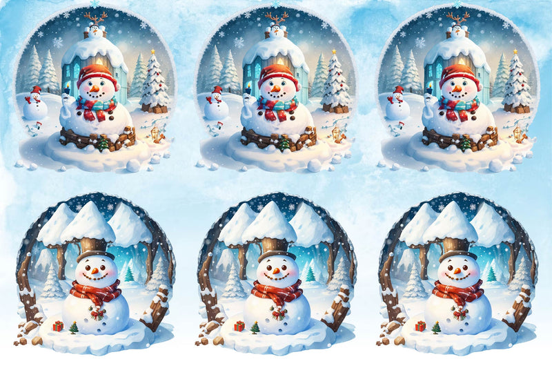 Snowman In Snow Globe Clipart Bundle - CraftNest - Digital Crafting and Art
