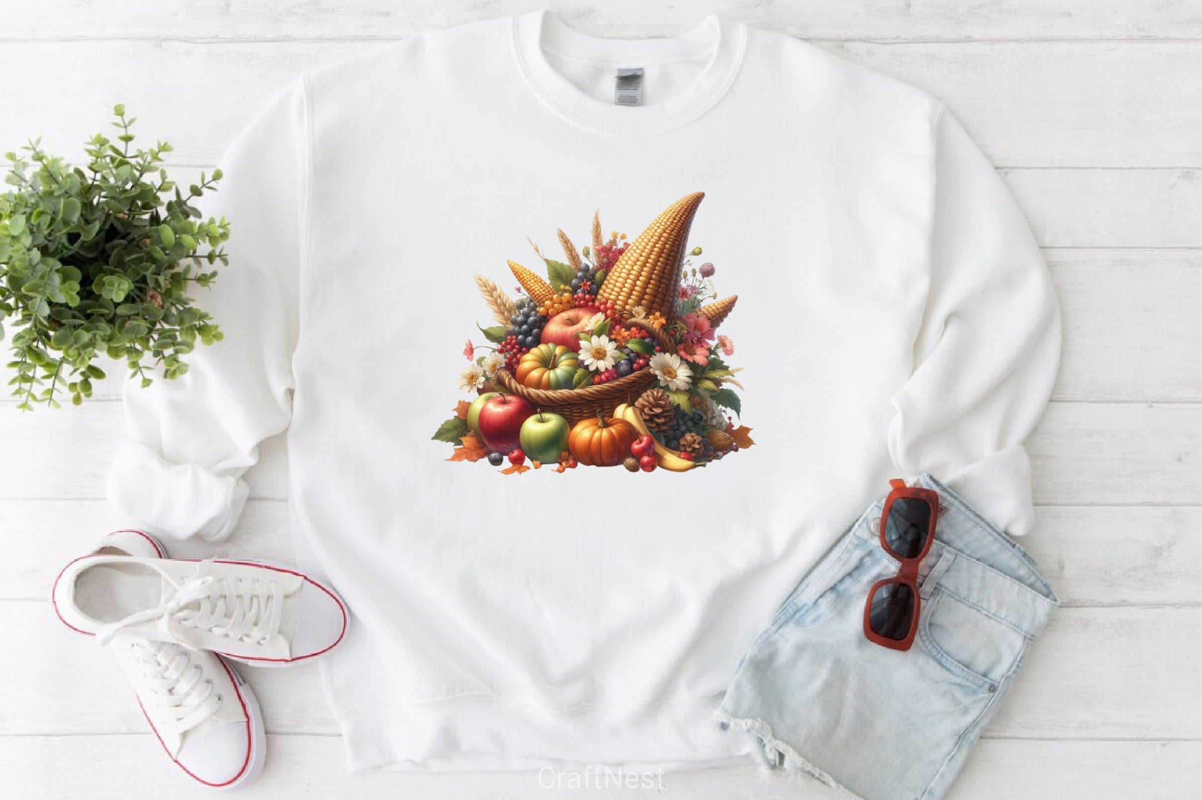 Autumn Harvest Basket Clipart Bundle - CraftNest - Digital Crafting and Art