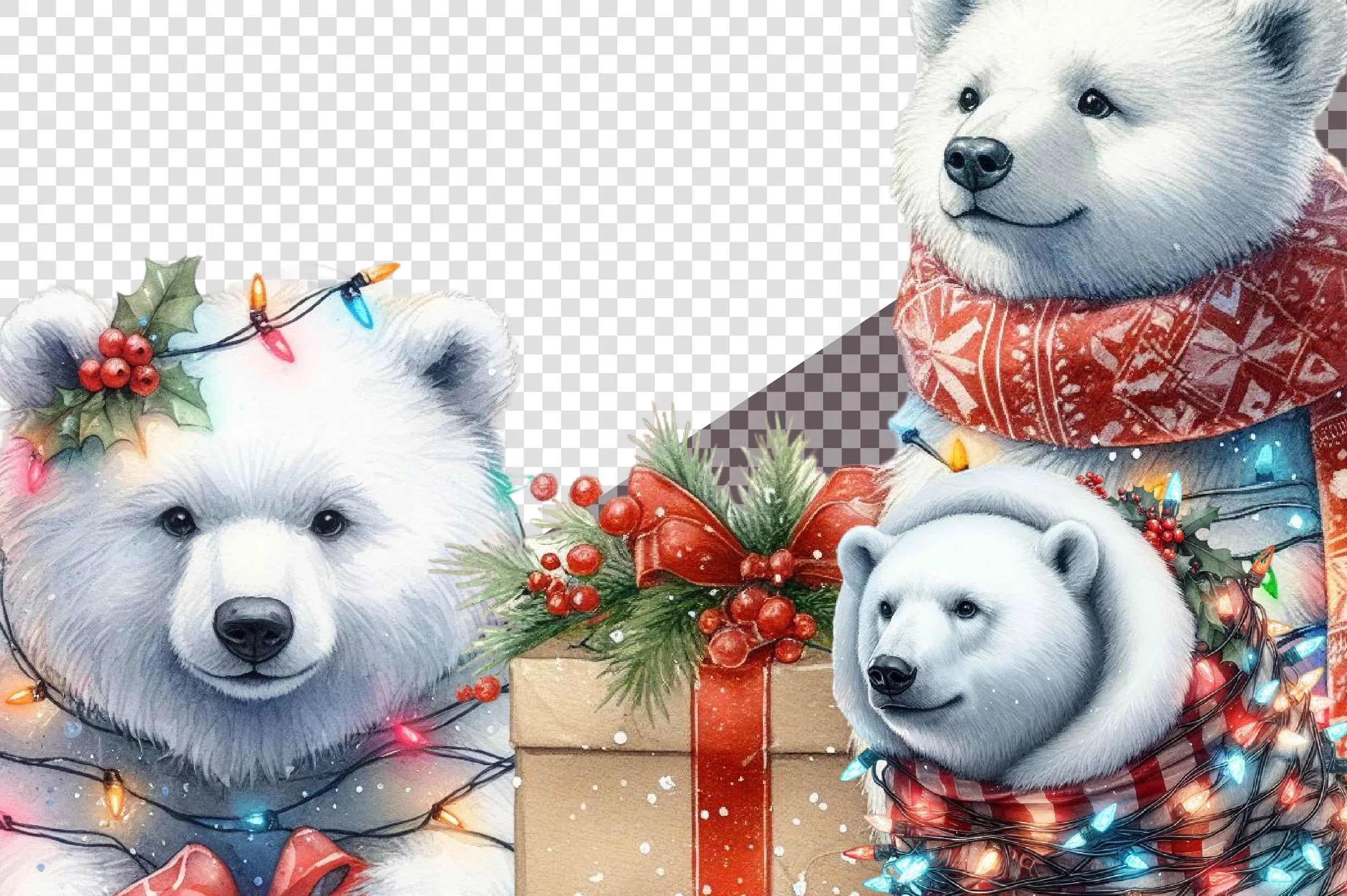 Christmas Polar Bear Clipart Bundle 5 - CraftNest - Digital Crafting and Art