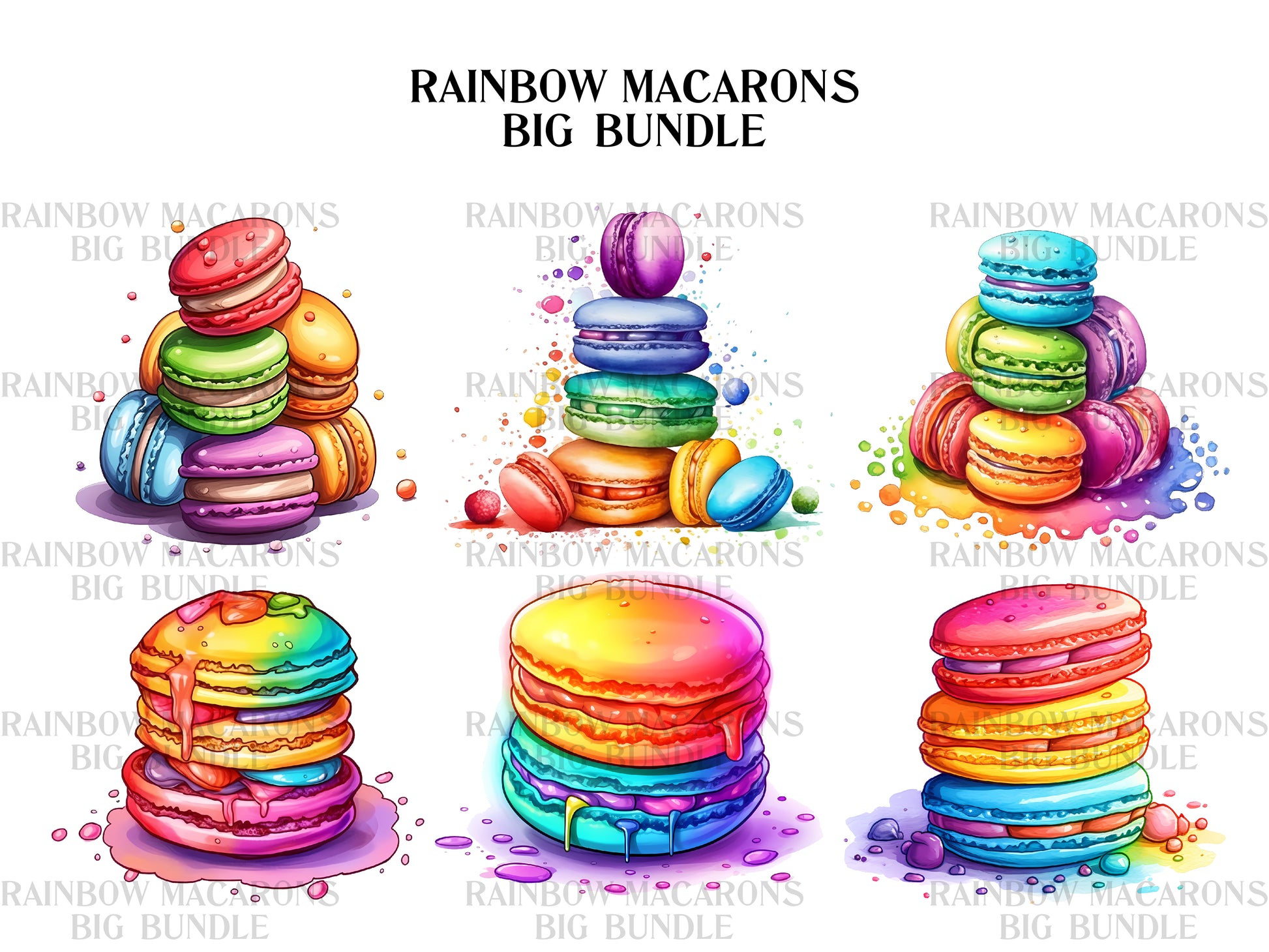 Rainbow Macarons Clipart - CraftNest