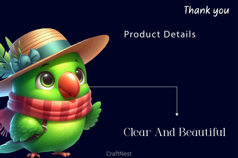 Cute Funny Green Parrot Clipart Bundle - CraftNest - Digital Crafting and Art