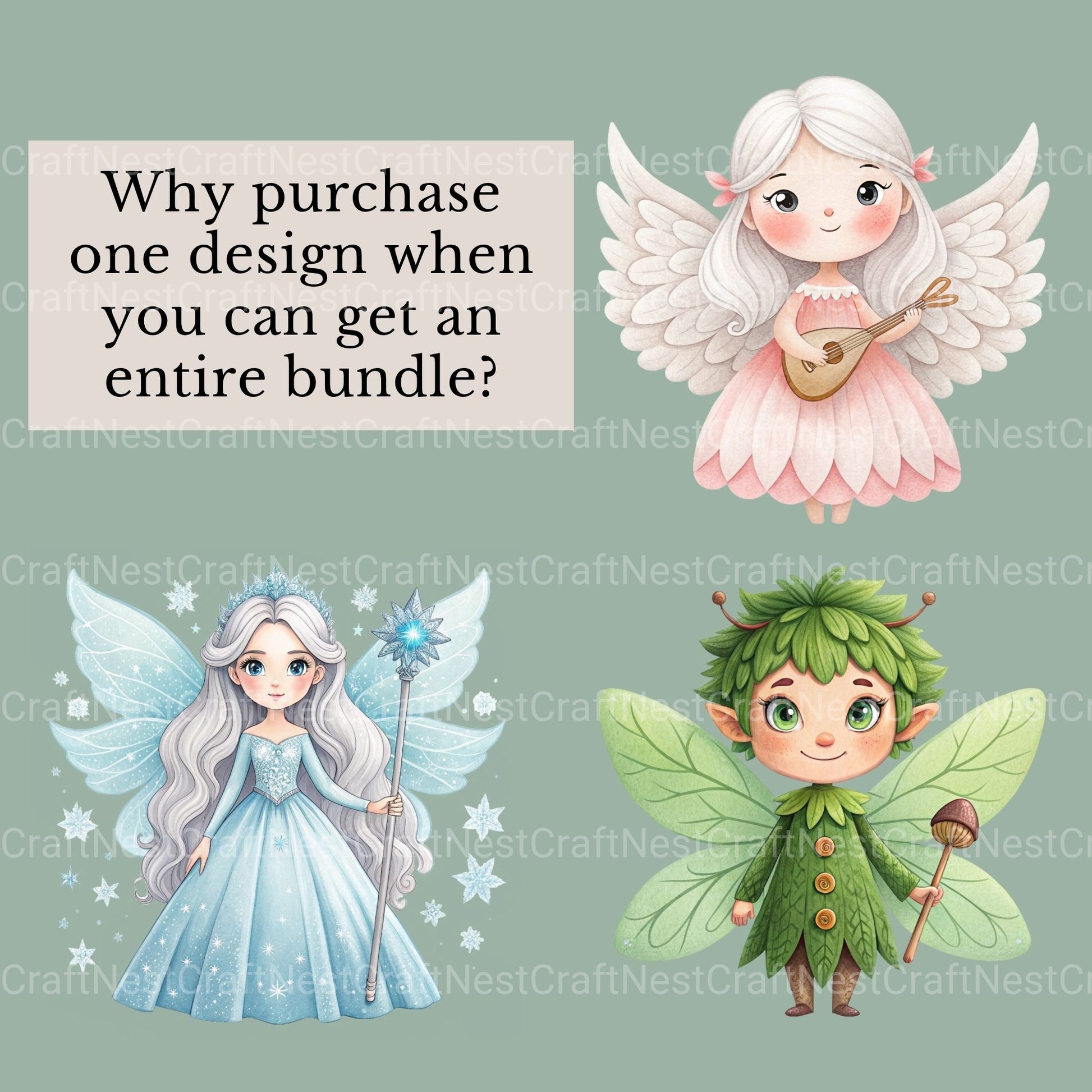 Fairies Clipart Bundle - CraftNest - Digital Crafting and Art
