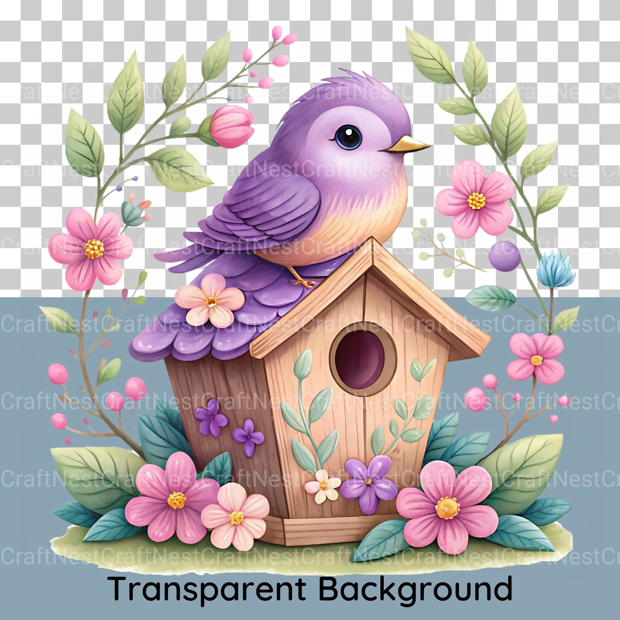 Birdhouse Floral Clipart Bundle - CraftNest - Digital Crafting and Art