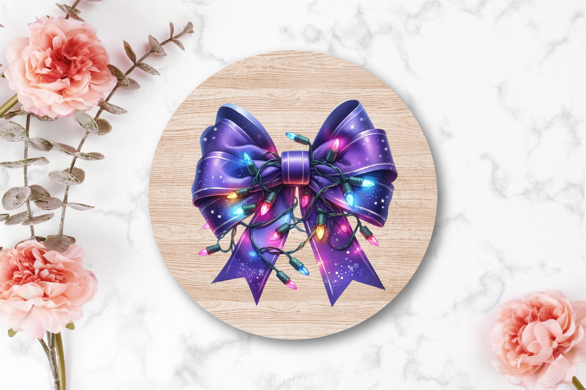 Christmas Purple Bow Clipart Bundle - CraftNest - Digital Crafting and Art