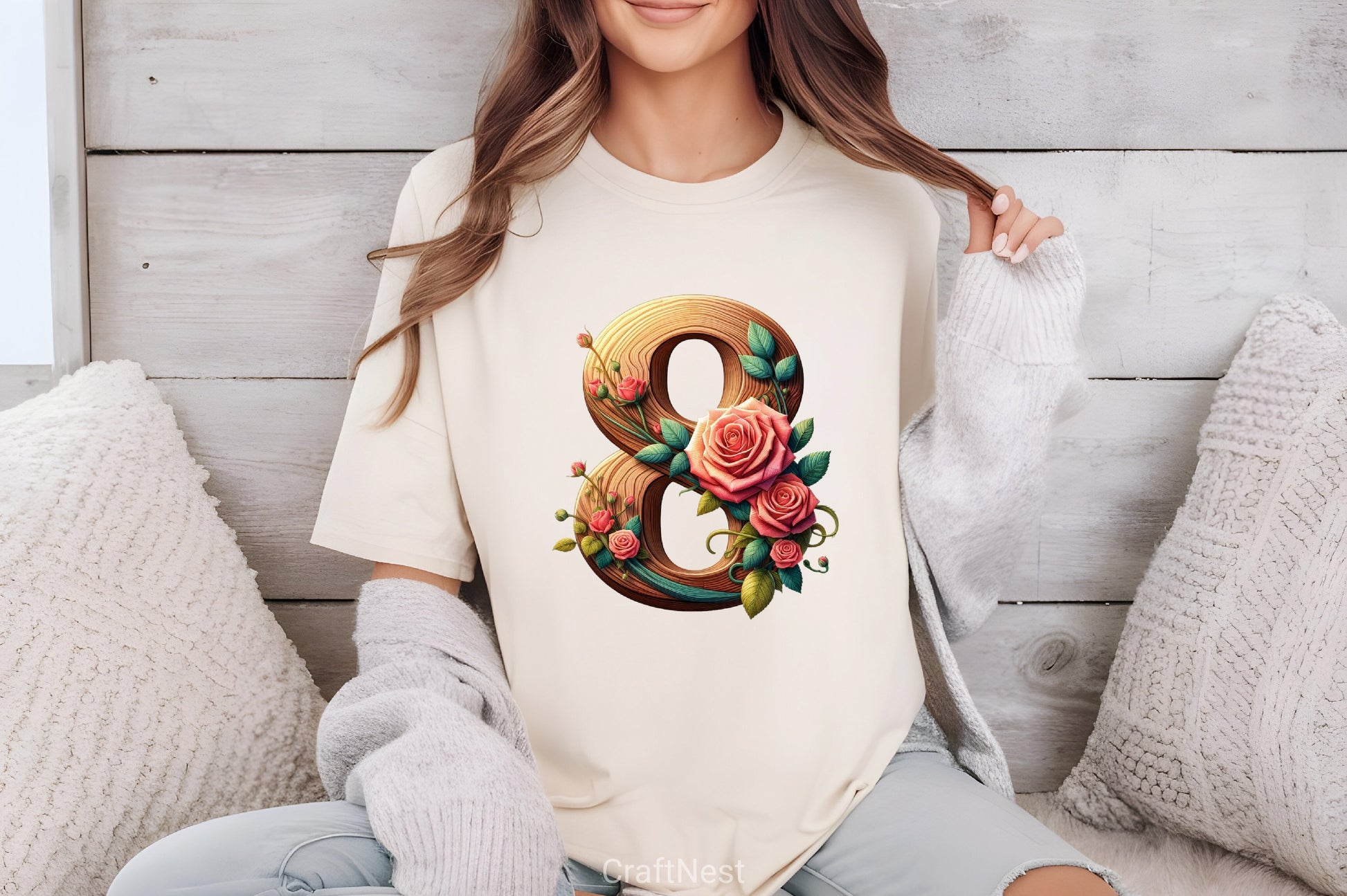 Wood Alphabet Rose Clipart Bundle 2 - CraftNest - Digital Crafting and Art