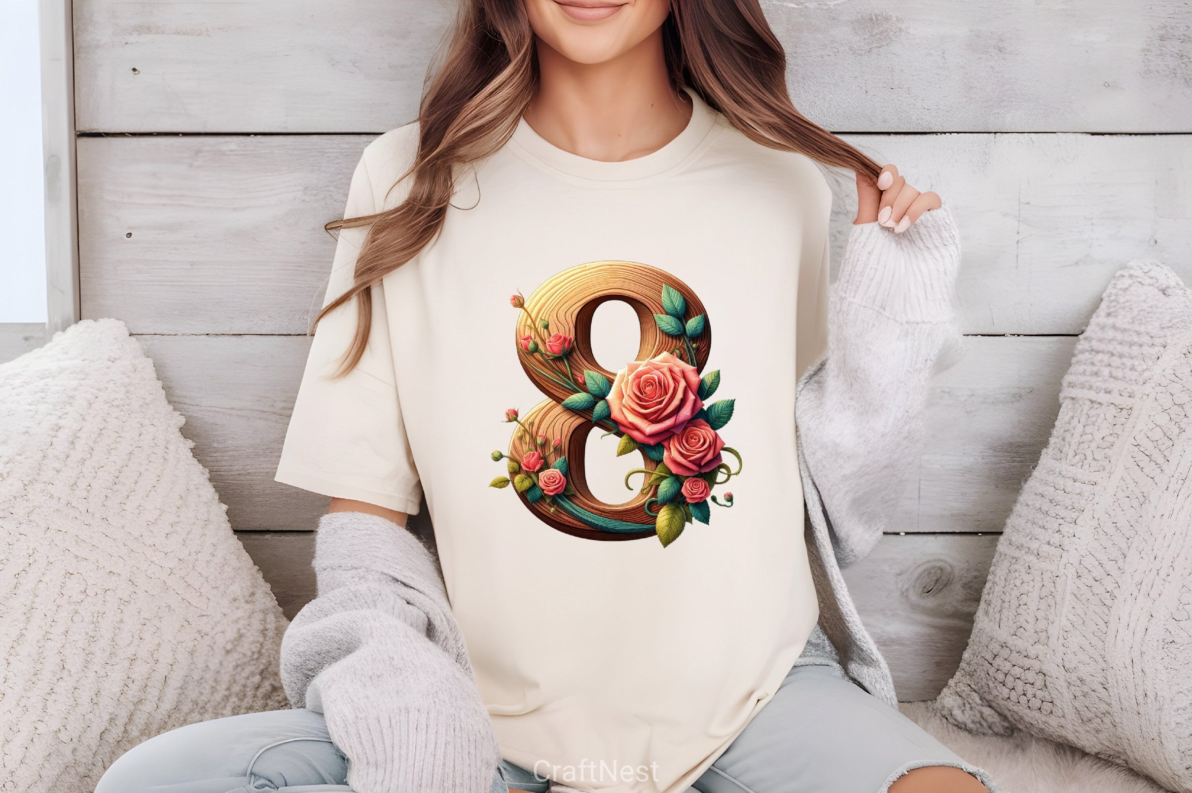 Wood Alphabet Rose Clipart Bundle 2 - CraftNest - Digital Crafting and Art