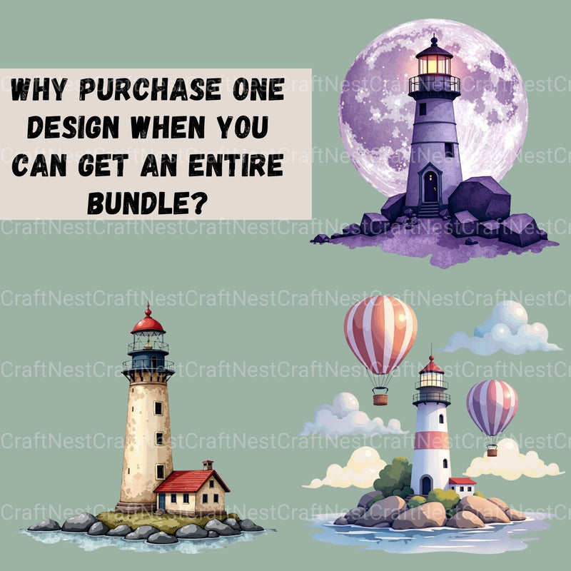 Lighthouses Clipart Bundle - CraftNest - Digital Crafting and Art