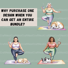 Plus Size Ladies With Dog & Yoga Clipart Bundle - CraftNest - Digital Crafting and Art