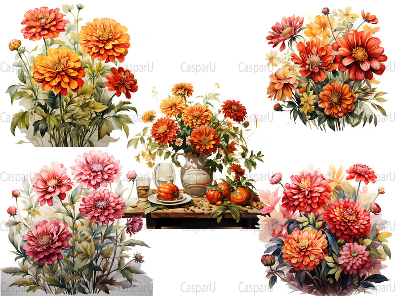 Zinnia's Autumn Zenith Clipart - CraftNest