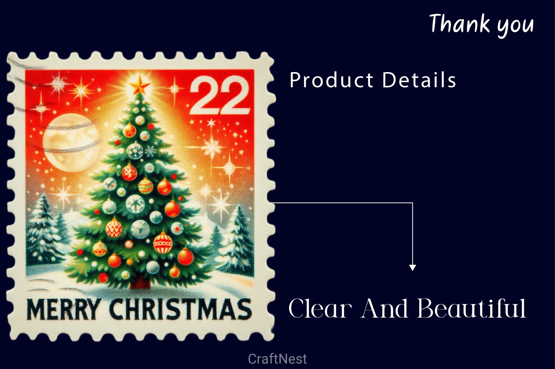 Christmas Tree Postage Stamps Clipart Bundle - CraftNest - Digital Crafting and Art