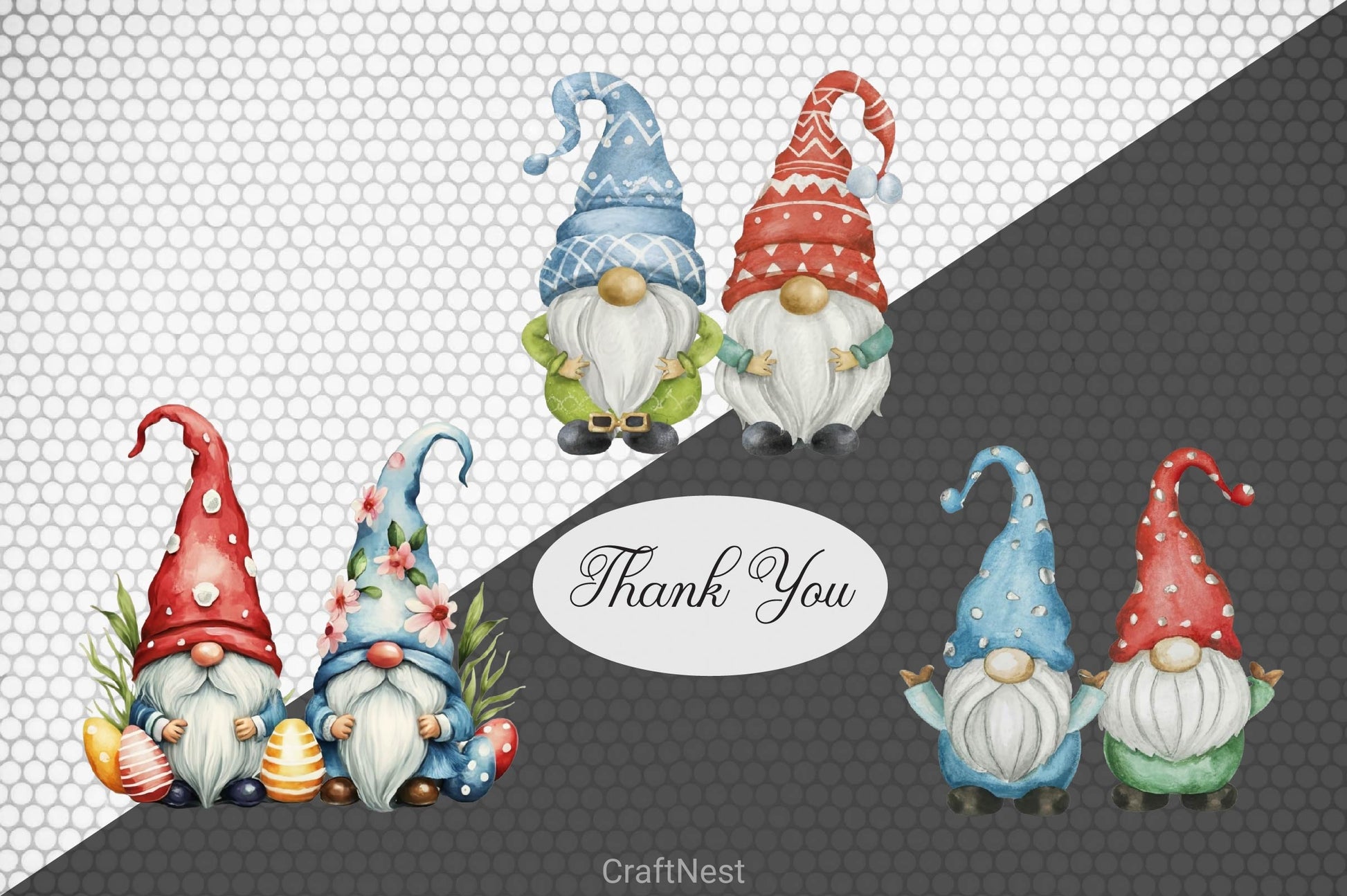 Easter Gnome Clipart Bundle 8 - CraftNest - Digital Crafting and Art