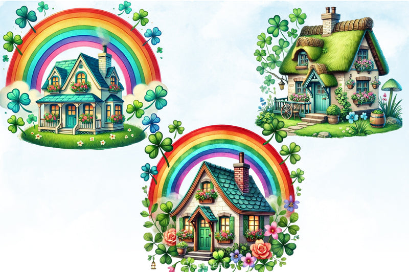 St. Patrick's Day House Clipart Bundle - CraftNest - Digital Crafting and Art