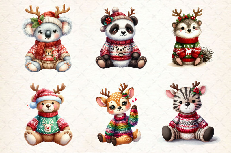 Christmas Animal Clipart Bundle 4 - CraftNest - Digital Crafting and Art