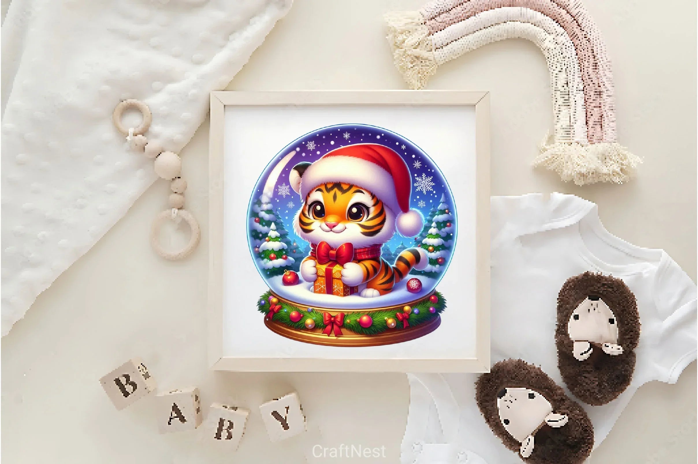 Cute Christmas Tiger Clipart Bundle 2 - CraftNest - Digital Crafting and Art