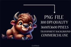 Baby Highland Cow Clipart Bundle 6 - CraftNest - Digital Crafting and Art