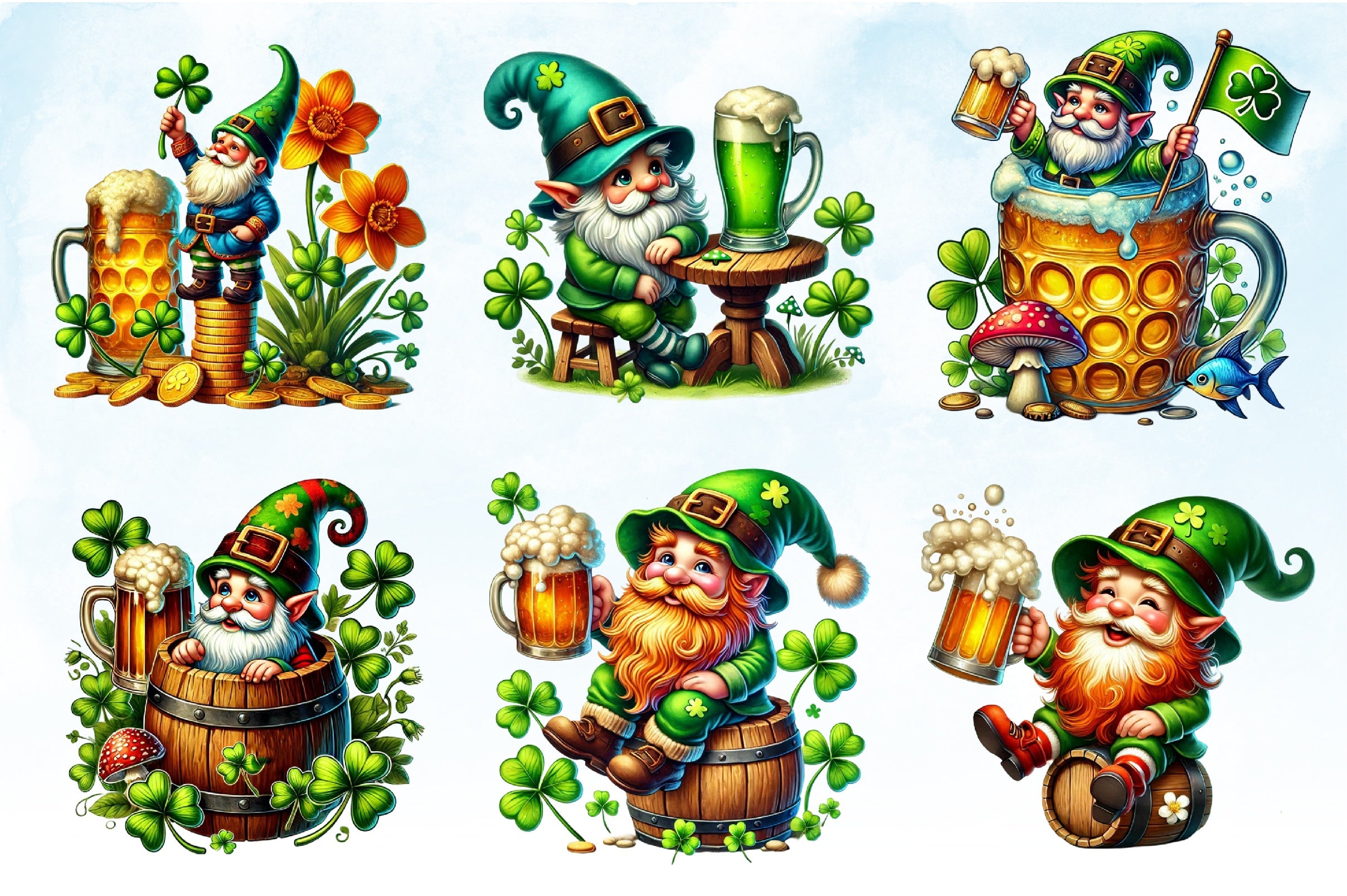 Lucky Gnomes St. Patrick's Day Clipart Bundle - CraftNest - Digital Crafting and Art