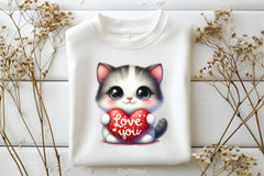 Love You Cat Valentine's Clipart Bundle - CraftNest - Digital Crafting and Art