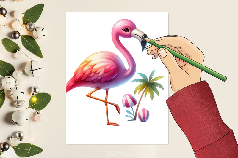Flamingo Clipart Bundle 3 - CraftNest - Digital Crafting and Art