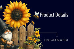 Sunflower Gnomes Clipart Bundle 2 - CraftNest - Digital Crafting and Art