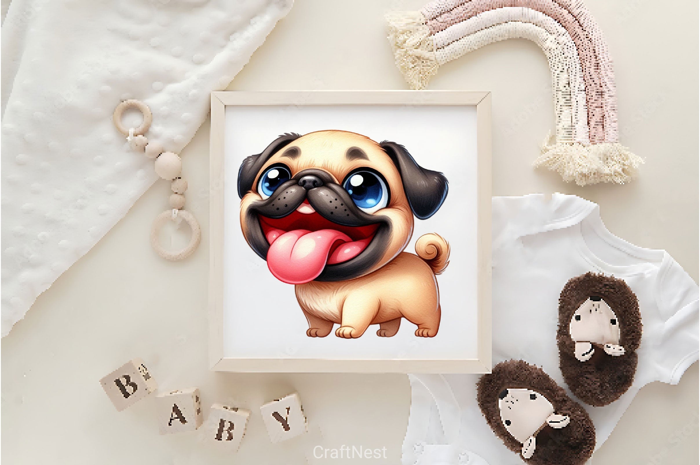 Funny Pug Dog Clipart Bundle - CraftNest - Digital Crafting and Art