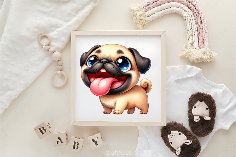 Funny Pug Dog Clipart Bundle - CraftNest - Digital Crafting and Art